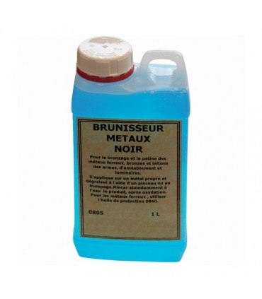 Brunisseur pour métal bidon 1 litre Permet de teinter par oxydation les métaux ferreux