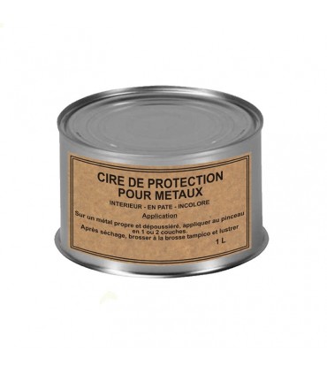 Cire pour métaux incolore pot 1 litre permet de donner une finition au métal traité ou non