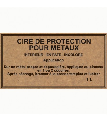 Cire pour métaux incolore pot 1 litre permet de donner une finition au métal traité ou non