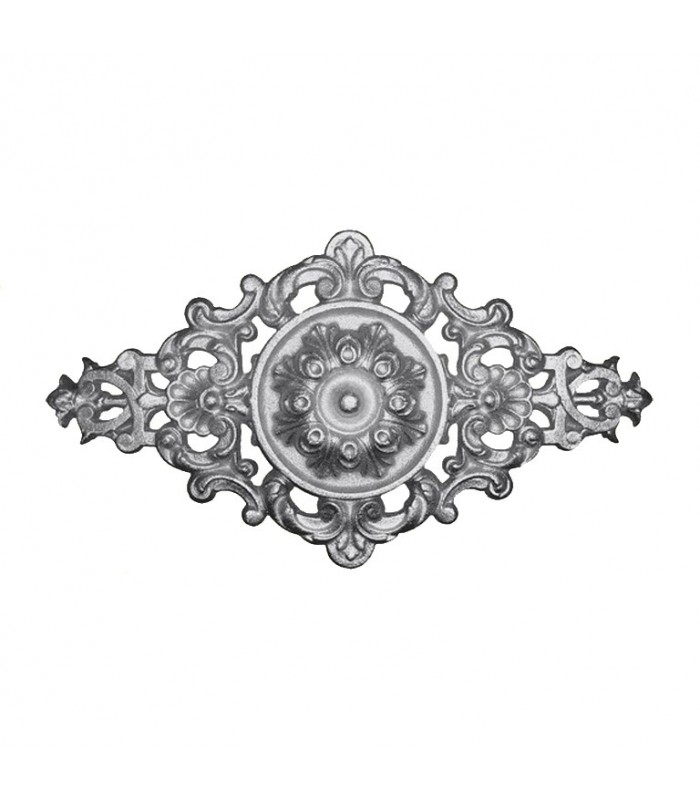 Palmette fonte zinguée 400x200mm épr 27mm pour bas de portails