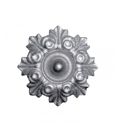 Rosace fonte zinguée Ø130mm épaisseur 31mm pour portails et portillons