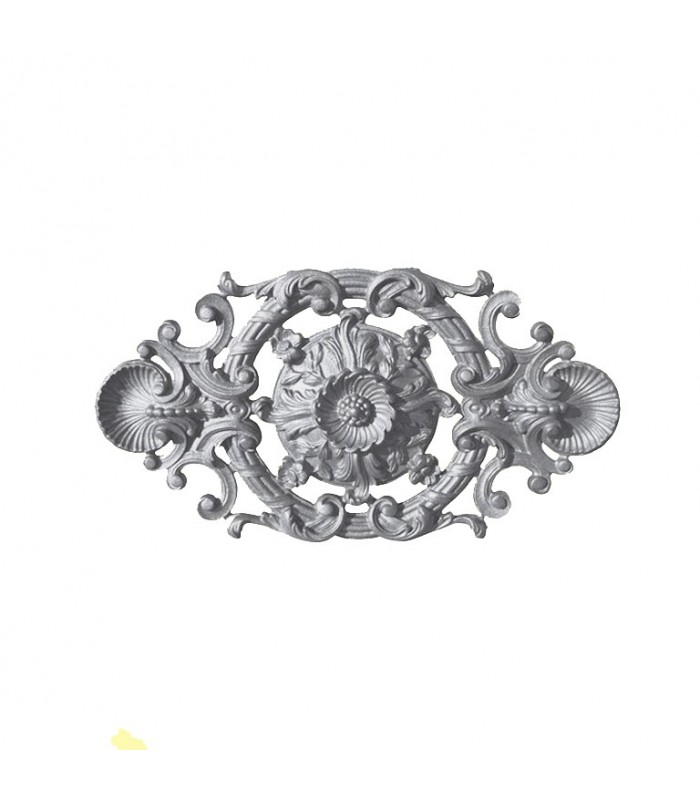 Palmette fonte zinguée 410x215mm epr 25mm pour soubassements