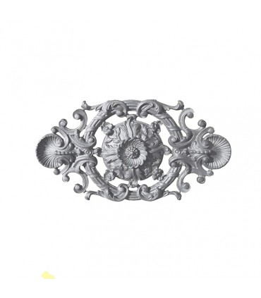 Palmette fonte zinguée 410x215mm epr 25mm pour soubassements