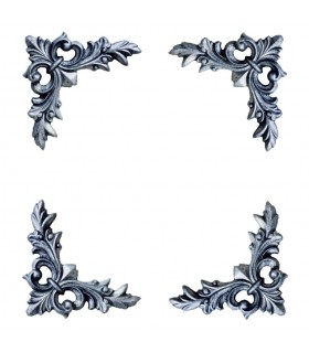 Décor fonte zinguée 130x130mm épaisseur 17mm jeu de 4 pièces pour bas de portails