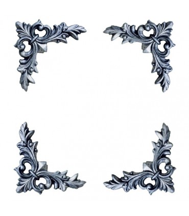 Décor fonte zinguée 130x130mm épaisseur 17mm jeu de 4 pièces pour bas de portails