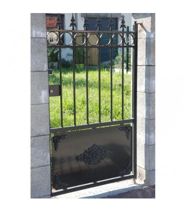 Décor fonte zinguée 130x130mm épaisseur 17mm jeu de 4 pièces pour bas de portails