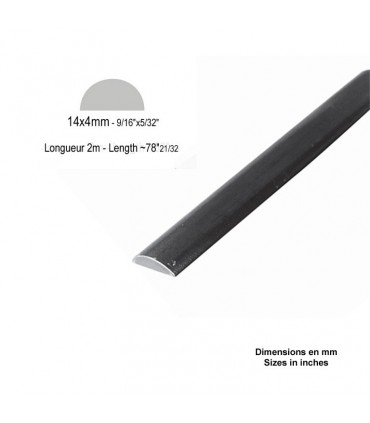 Profil à collier 14x4mm longueur 2m en acier modèle bombé