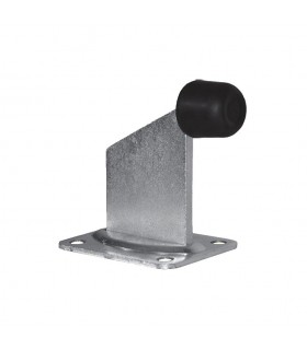Butée arretoir sur platine en acier galvanisé à à fixer. Butoir caoutchouc