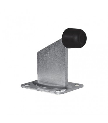 Butée arretoir sur platine en acier galvanisé à à fixer. Butoir caoutchouc