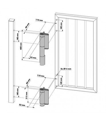 Ferme porte charnière hudraulique verticlose ( 2 pièces )