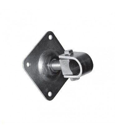 Gond réglable M24 pour tube 40x40mm sur platine à visser pour réglage horizontal