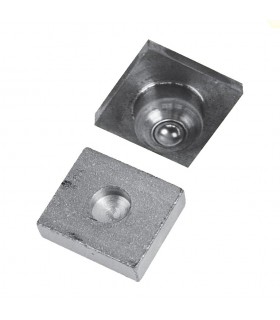 Pivot inférieur pour tube ou carré de 30x30mm à bille en acier grandes charges