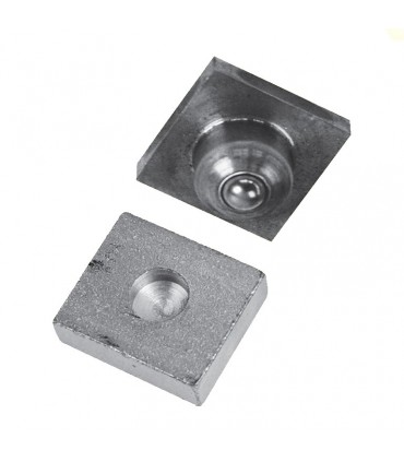 Pivot inférieur pour tube ou carré de 30x30mm à bille en acier grandes charges