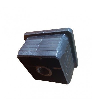 Bouchon nylon 40x40mm taraudé M10 pour tube carré épaisseur entre 1 et 3 mm