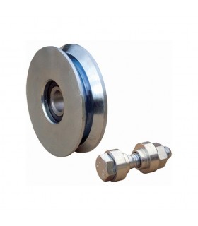 Roulette acier Ø160mm à gorge en V pour portails coulissants