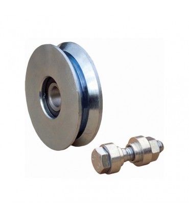 Roulette acier Ø160mm à gorge en V pour portails coulissants