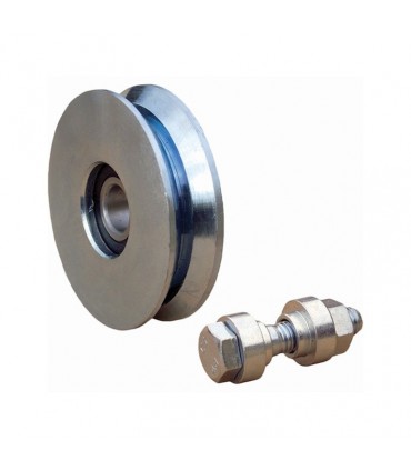 Roulette acier Ø200mm à gorge en V pour portails coulissants