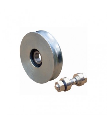 Roulette acier Ø100mm à gorge en U pour portails coulissants