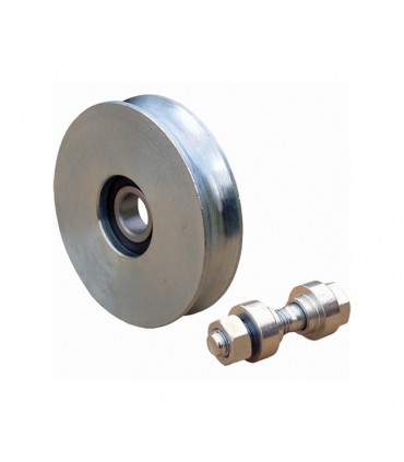 Roulette acier Ø160mm à gorge en U pour portails coulissants