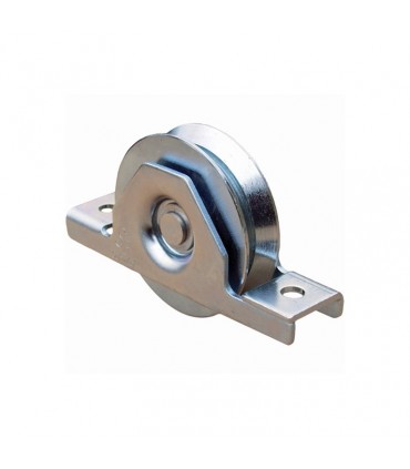 Roulette à encastrer ø120mm gorge en V en acier pour tube 100x50x3mm