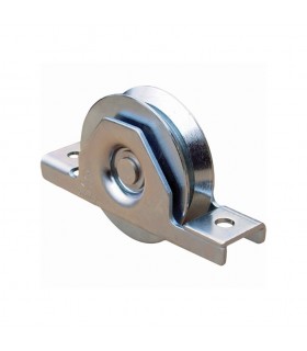 Roulette à encastrer ø140mm gorge en V en acier pour tube 120x40x3mm