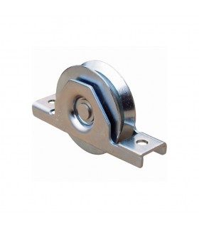 Roulette à encastrer INOX ø100mm gorge en V pour tube 80x40mm