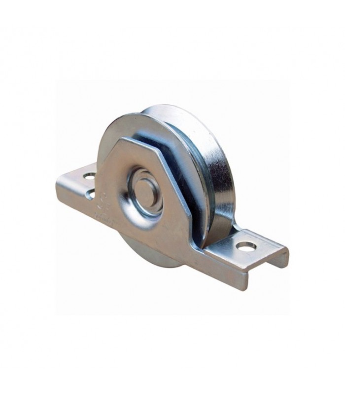 Roulette à encastrer INOX ø100mm gorge V pour tube 80x40mm