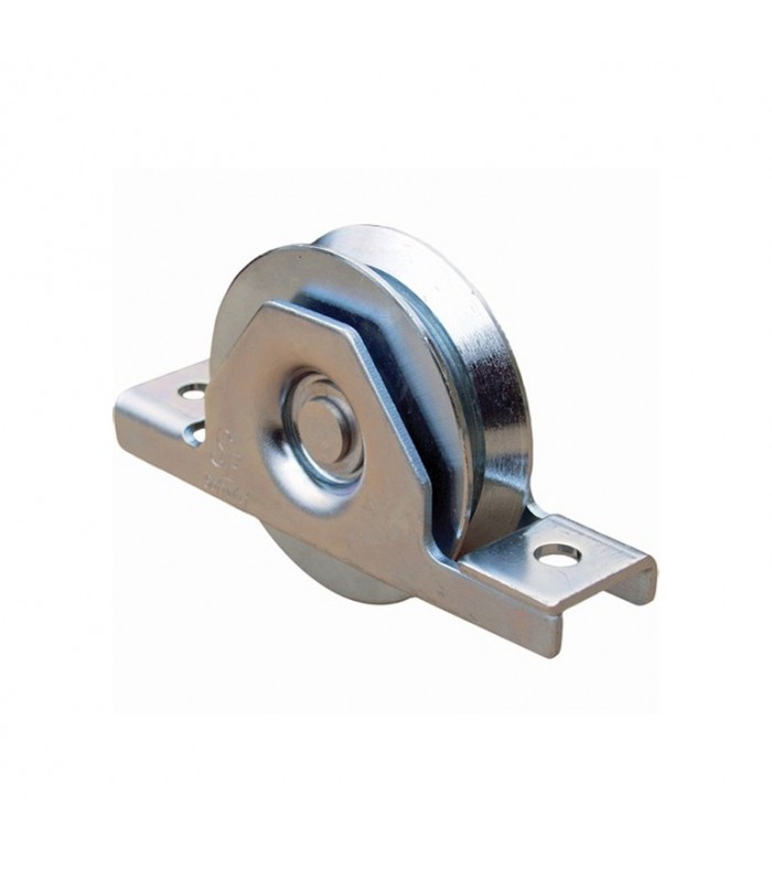 Roulette à encastrer INOX ø120mm gorge V pour tube 100x40mm
