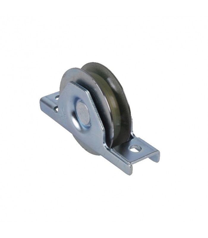 Roulette à encastrer Ø80mm gorge en U bandage polyamide pour coulissants