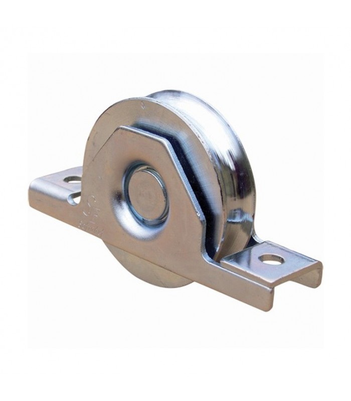 Roulette à encastrer ø160mm gorge en U double roulement pour tube de 140x60mm