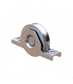 Roulette à encastrer Ø100mm avec gorge en U double roulement à billes