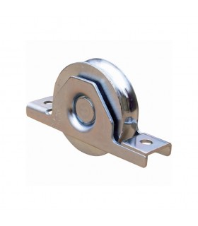 Roulette à encastrer ø120mm gorge en U acier avec double roulement