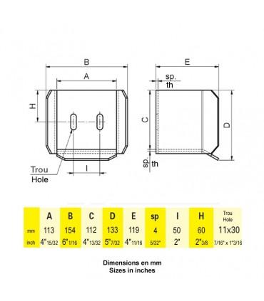 Arrêtoir avaloir pour tube de 98mm de portail coulissant acier zingué