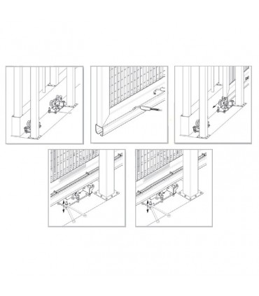 Chariot de guidage de 98mm portée de 9m pour portails coulissants