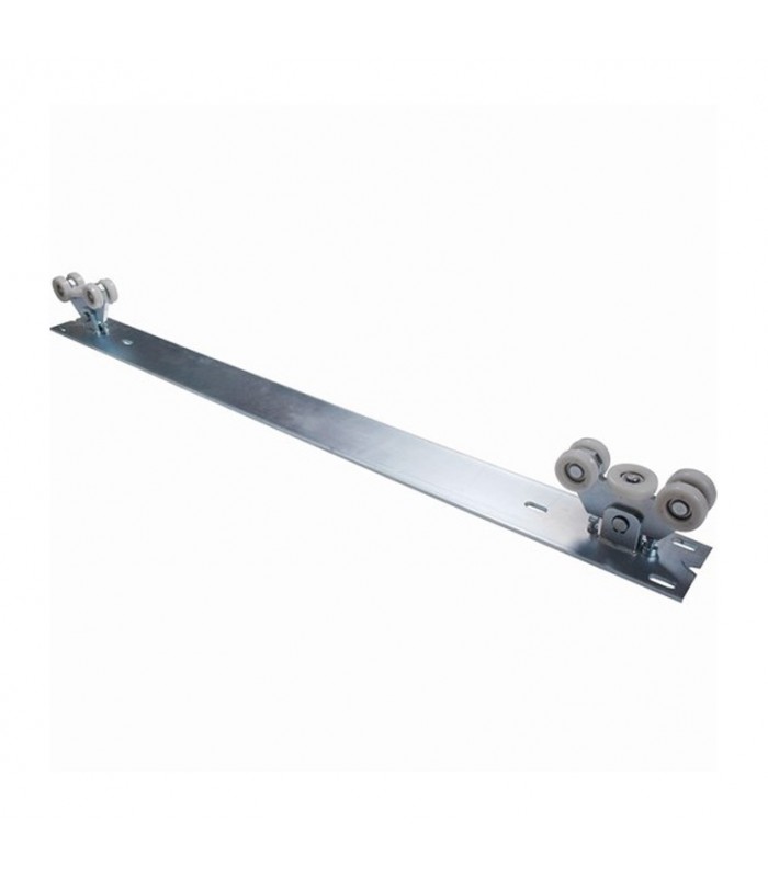 Système 2 chariots de guidage rail 72x72mm pour portails autoportant 4.5m