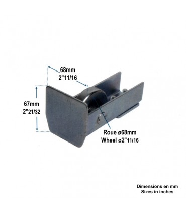 Guide de fin d'ouverture pour rail de 68mm