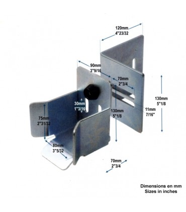 Avaloir Butoir de réception rail de 68mm pour portail autoportant