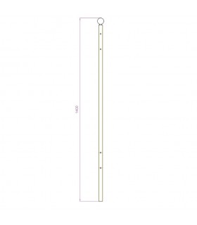 Poteau de cloture Gradius à sceller 1400mm