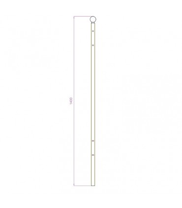 Poteau de cloture Gradius à sceller 1400mm