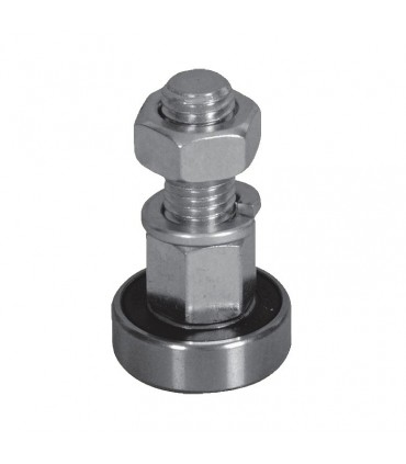 Galet de guidage Ø35x60mm axe M14 monté sur roulement à billes pour portails