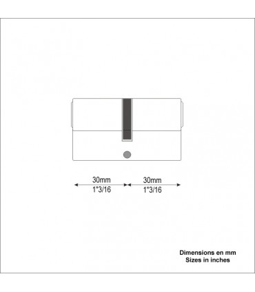 Cylindre européen 30+30mm petit paneton en acier zingué avec 3 clefs