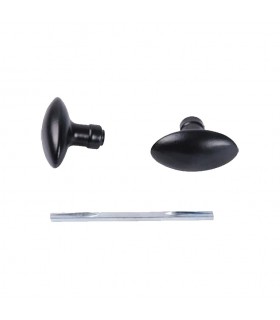 Jeu de boutons de porte aluminium époxy noir carré de 6x6mm