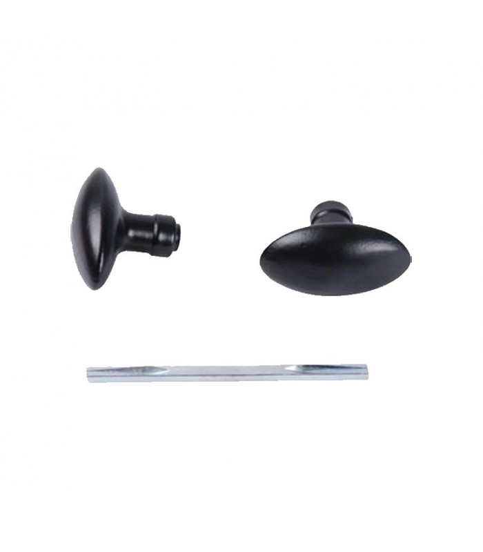 Jeu de boutons de porte aluminium époxy noir carré de 6x6mm