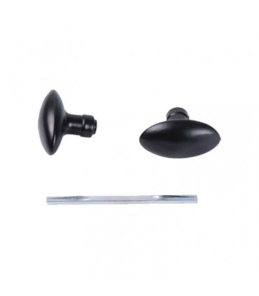 Jeu de boutons de porte aluminium époxy noir carré de 6x6mm