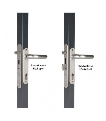 Serrure de sécurité INOX à larder pour tube de 40x40mm minimum