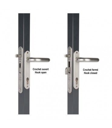 Serrure de sécurité anti-effraction INOX à larder pour tube de 60x60mm