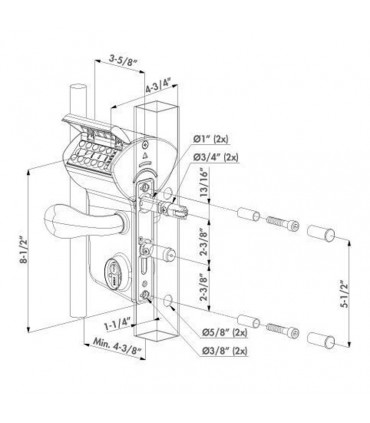 Serrure à code mécanique LMKQ mécanisme INOX pour portails à battants