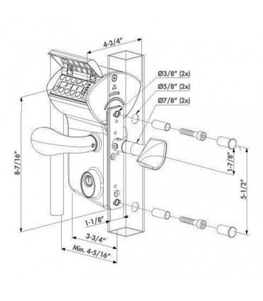 Serrure à code mécanique LLKZ mécanisme INOX pour portails coulissants