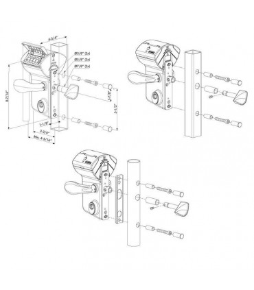 Serrure à code mécanique LLKZ mécanisme INOX pour portails coulissants