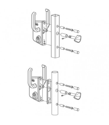 Serrure à crochet mécanisme INOX LSKZ pour portails coulissants